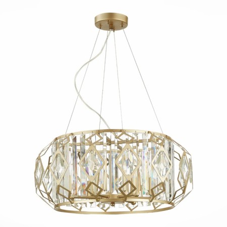 Suspended EVOLUCE lamp. Sle260203-06. Messina. 6x40 watts, E14, 54x54x66 cm, champagne color-3