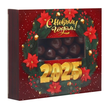 New Year. Chocolate dragee "Strawberry in chocolate" Wreath, 100 g-1