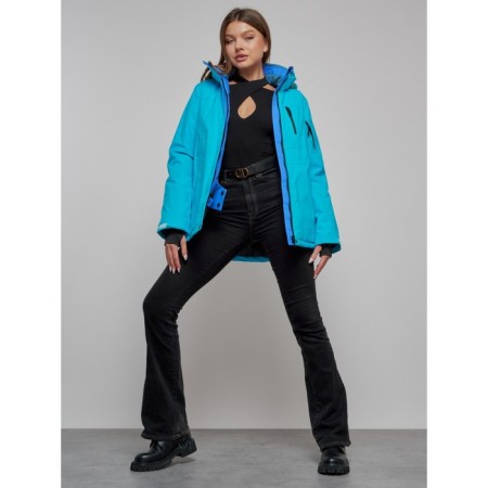 Ski jacket female, size 42, blue color-9