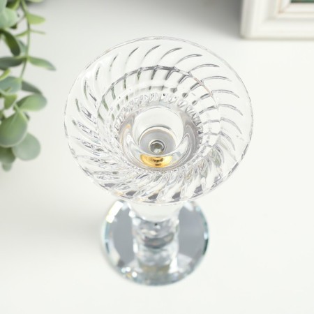 Glass of Glass for 1 candle "Elisius" oval leg 9x9x17 cm-2