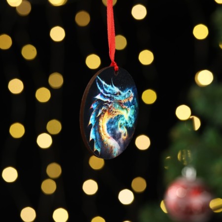 Christmas tree toy "Blue 2024 Dragon", 6cm-1