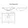 Paola Elegante sink, half -vested, 65 cm, rectangular