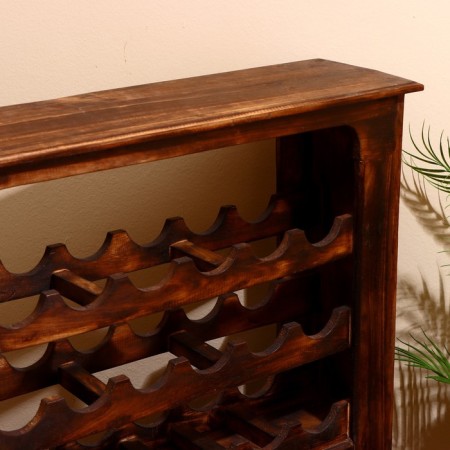 Barbali bottles stand 80x23x80 cm, Albezia tree, brown-3