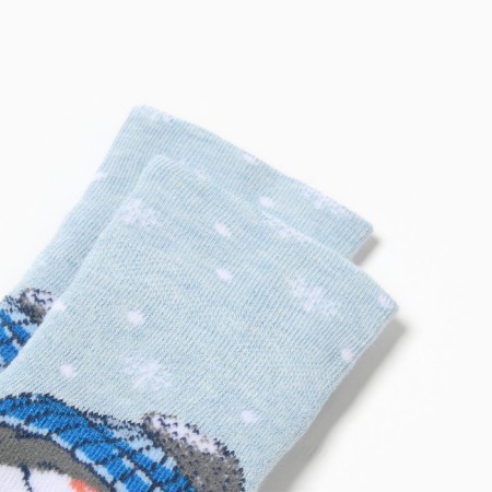 Noski children's terry, the color of light blue melange/blue, size 16-18-1