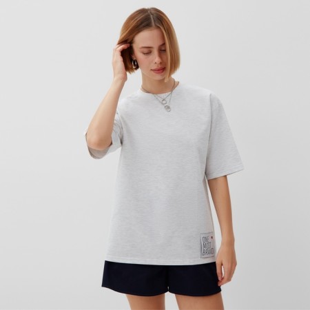 Women's T -shirt Oversize minku: One Most Brand Color Gray Melange, Size 42