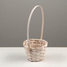 Wicker basket, D13 x h9.5/28 cm, bamboo, gray