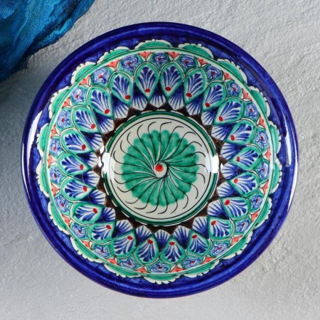 Rishtan ceramics "Patterns", 18 cm, big, mix-7