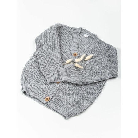 Cardigan Children's Knit, height 146 cm, gray color