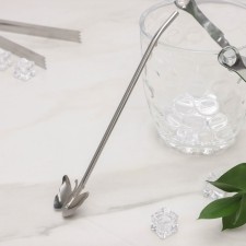 Spoon-pipe for a stainless steel cocktail “butterfly”, length 21 cm, silver color
