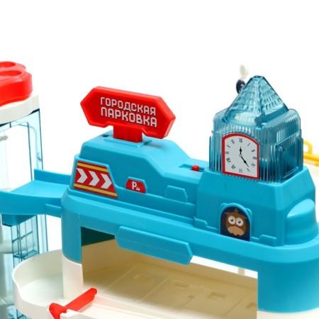 Parking "City", with an elevator, 3 levels, 4 cars, light and sound effects-14