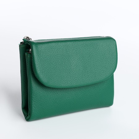Women's wallet on magnet, green color