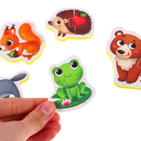 Soft puzzle for babies "Forest animals", 5 puzzles, crumb I-3