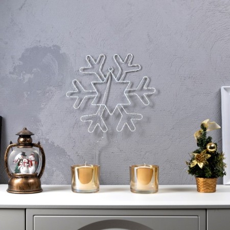 Snowflake LED figure 30 cm, metal, AAX3 batteries (not in the kit), warm white glow-1