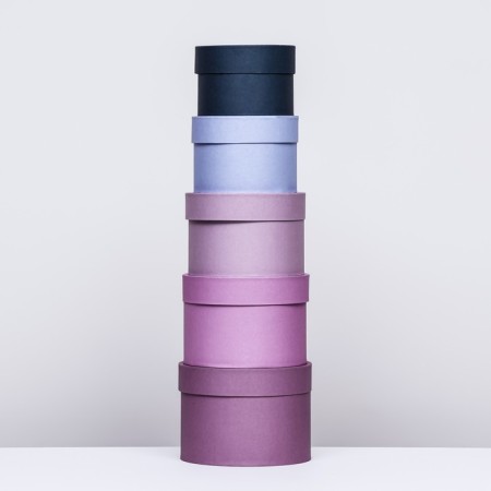 Set of round gift boxes 5 in 1 "delicate" 20 x 14 - 15 x10 cm-2