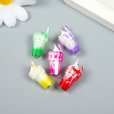 Decor for creativity Plastic "I ice cream in a glass with a loop" mix 1.3x1.3x2.6 cm