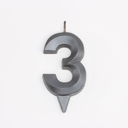 Candle in the Cake "Fine", number 3, graphite, 6.5 cm-2