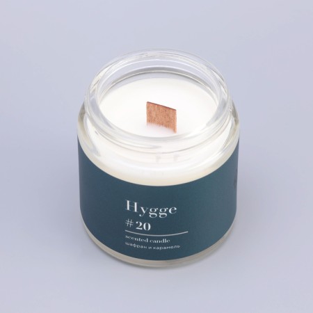 Aromatic candle "HYGGE" #20 saffron and caramel, soy wax, in a bank, 90 g-11