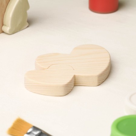 The workpiece for creativity "Two hearts", 8.8 x 6.2 x 1.2 cm, pine-2