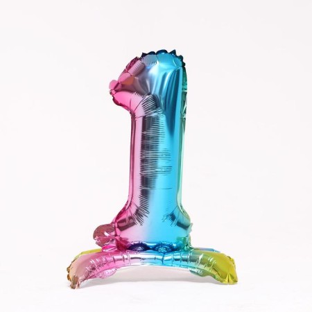 Foil ball 16 "number 1", on a stand, gradient