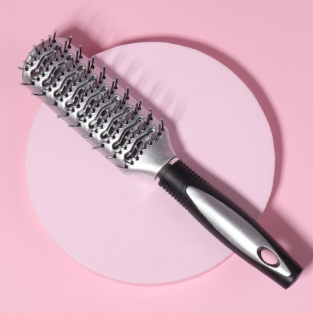 The comb is massage, ventilated, 5 × 23 cm, silver/black color-1