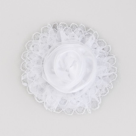 Outlet. Bant for hair on elastic band, white, 6.5 cm, kitty Marie-2