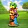 Garden figure "Frog with a bucket", mix, 34x18x15cm