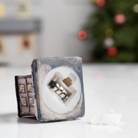 LED figure "House" 5 × 4 × 4 cm, ceramics, batteries AG13x2, glow warm white-2