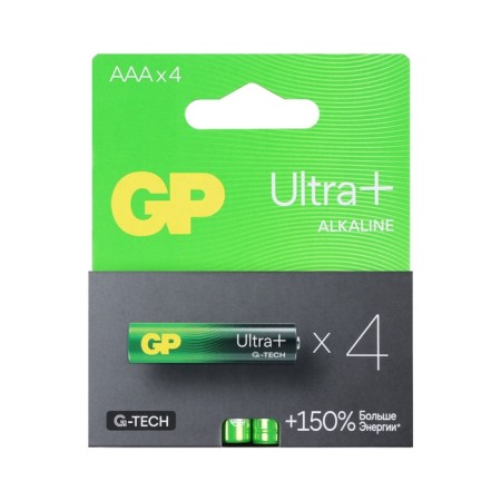 Battery Alkalin GP Ultra Plus Alkaline G-Tech, AAA, LR03-4BL, 1.5V, blister, 4 pcs.