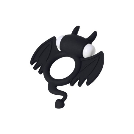 Erective ring on the penis Jos Cocky Devil, silicone, black, 8.5 cm-2