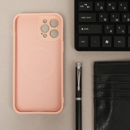 Luazon case for the iPhone 12 Pro Max, support magsafe, silicone, pink