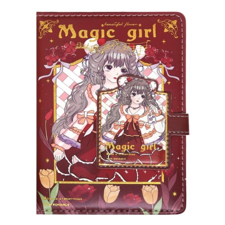 Gift notebook, A6+, 132 sheets, color block, with a curly refrain on a magnet, PVC cover, "Anime", mix-4