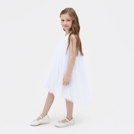Платье для девочки MINAKU: PartyDress цвет белый, рост 116-4