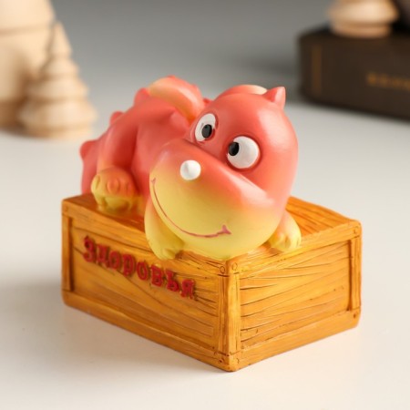 Piglite Polystone "Dragon on a drawer with a wish - health" 10x7x7.5 cm-3