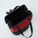 Road bag on wheels, outer pocket, black/red color