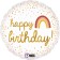 Foil ball 18 "Happy Birthday!", Rainbow Boho, Circle
