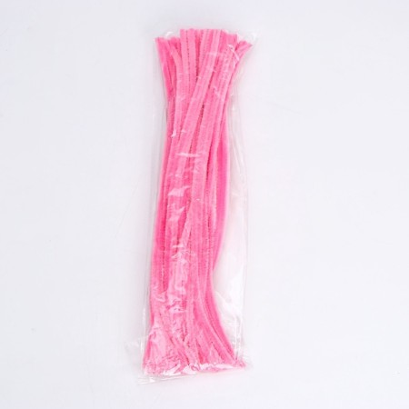 Wire with pile for crafts and decor set of 50 pcs., Size 1 pc. 30 × 0.6 cm, pink color-3