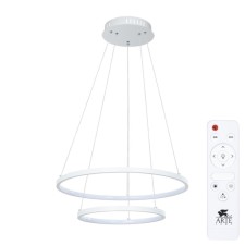 Suspended chandelier Arte Lamp Frodo A2197SP-2WH, LED, 65 W, 55x55x120 cm, 4000 lm, remote control, white