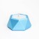 Candle "Hexagon. Marble" in the candlestick of gypsum is small, 7x3.5cm, blue