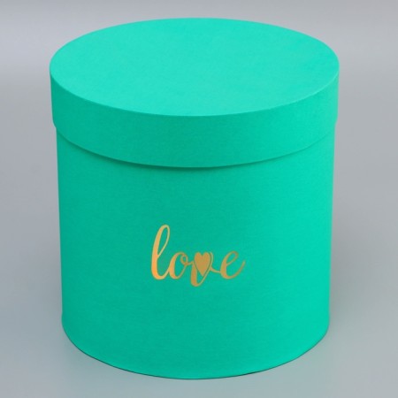 Gift box, with embossing "Love", green 21*21*21*cm-4