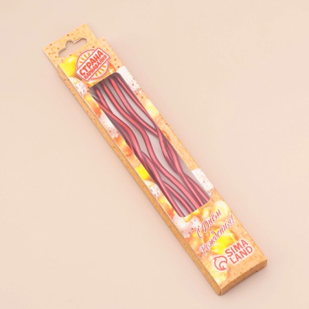Candles for cake twisted "serpentine", 12 cm, 18 pcs, cocktail, ruby-2