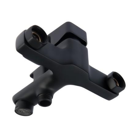 ACCOONA A63126F bath mixer, single -leaf, pour 149 mm, shower set, black-2
