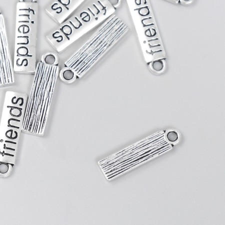 Decor for creativity Metal "Inscription - Friends" silver 2x0.5 cm-1