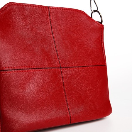 Cross-Bodi bag with zipper, burgundy color-3