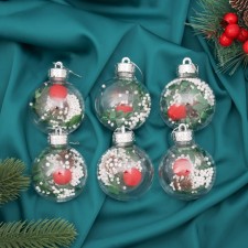 Set of balls plastic D-6 cm, 6 pcs 