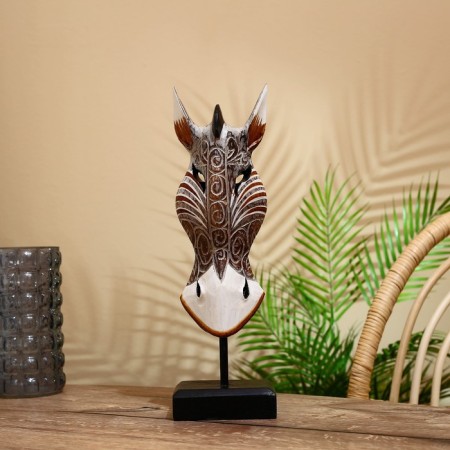 Mask "Zebra" on a stand, Albezia 40 cm-1