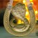 New Year. Souvenir-sloping "Snake of happiness", pink, enamel, rhinestones