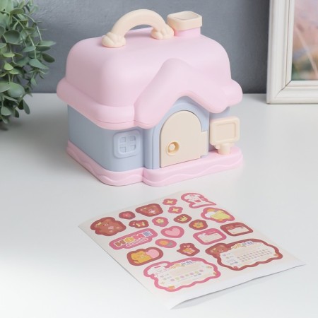 Piggy bank Plastic "House" with stickers mix 20x17x15.5 cm-1