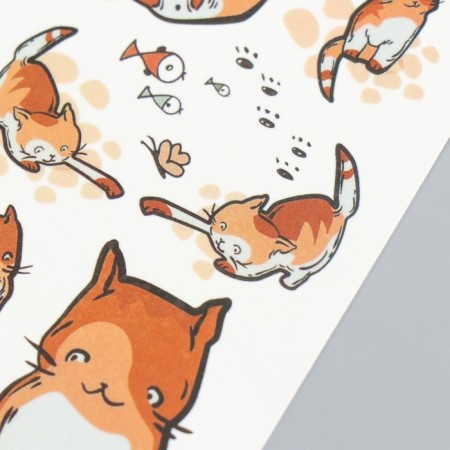 Tattoo on the body color "red cat" 10.5x6 cm-2