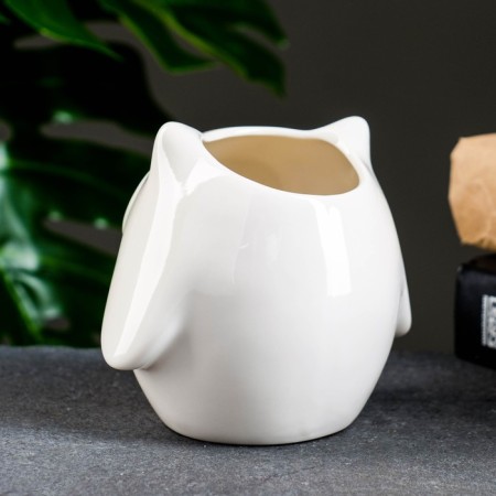 Pot "Council Moon" White, 10.5x9x10cm-3