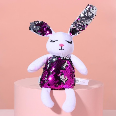 Soft toy with sequins "Bunny Mia", 26 cm x 7 cm x 12 cm-2